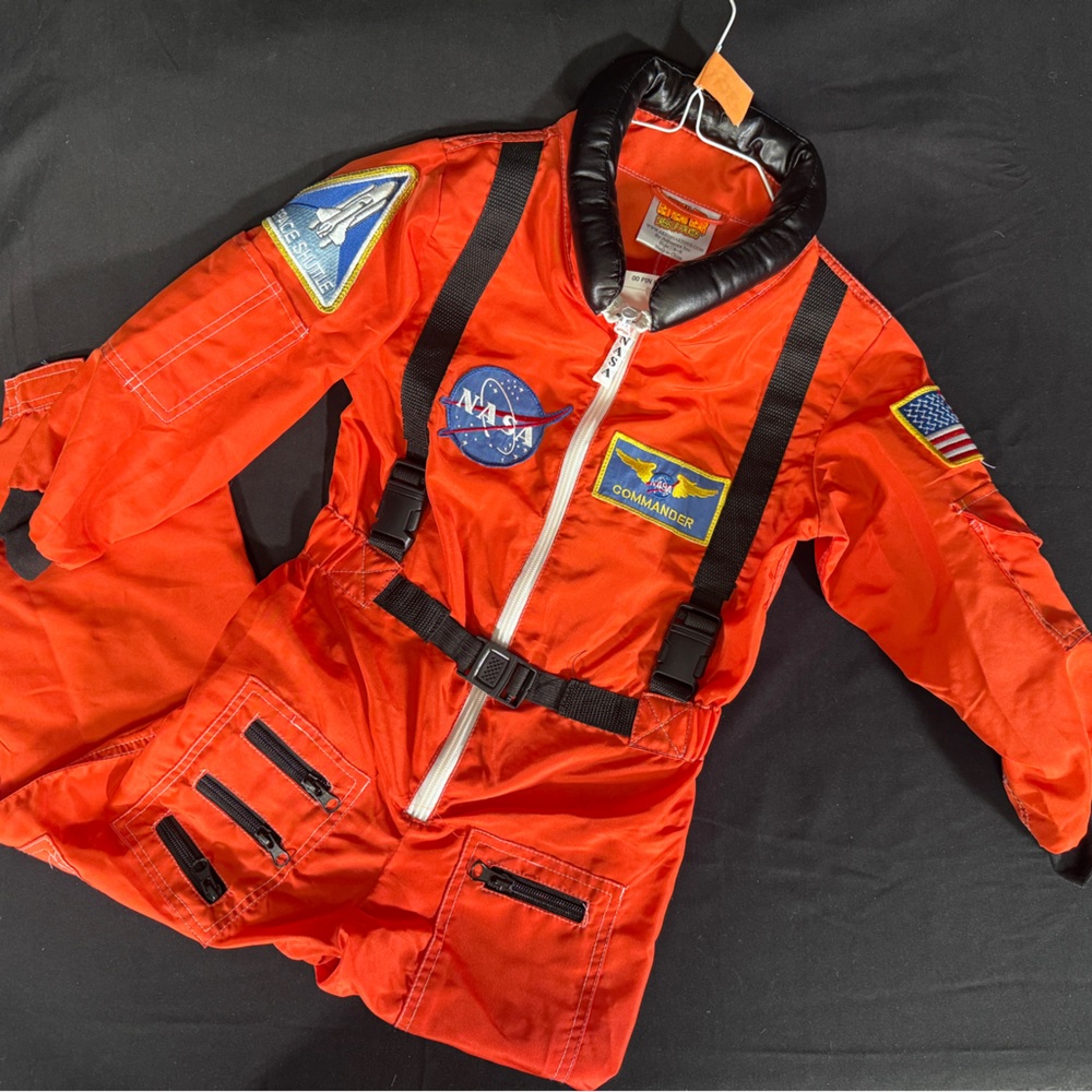 NASA kids Orange astronaut Flight Suit Costume size 4-6